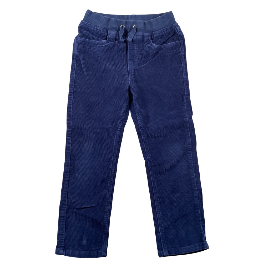 Hanna Andersson Corduroy Pants Kids Size 6-7 Navy Blue Drawstring Trousers 57826